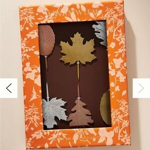 NWT Anthropologie Foliage Cheese Markers. Set of 6